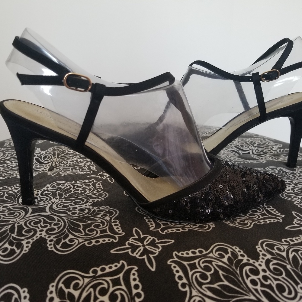 Sequined  Black Pumps